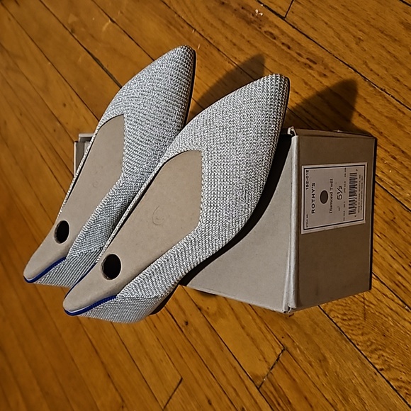 NWOT Rothy's Point II Flats in Diamond Twill, size 5.5 - Picture 1 of 12